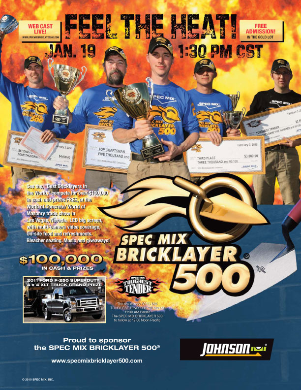 Johnson Level Sponsor of the Spec Mix Bricklayer 500 Johnson Level Sponsor of the Spec Mix Bricklayer 500