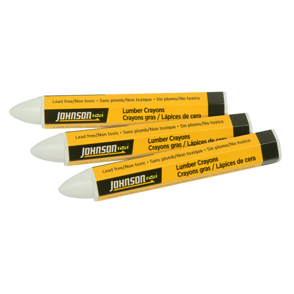 Johnson Level 40-0649 White Lumber Crayons - 3/Pack