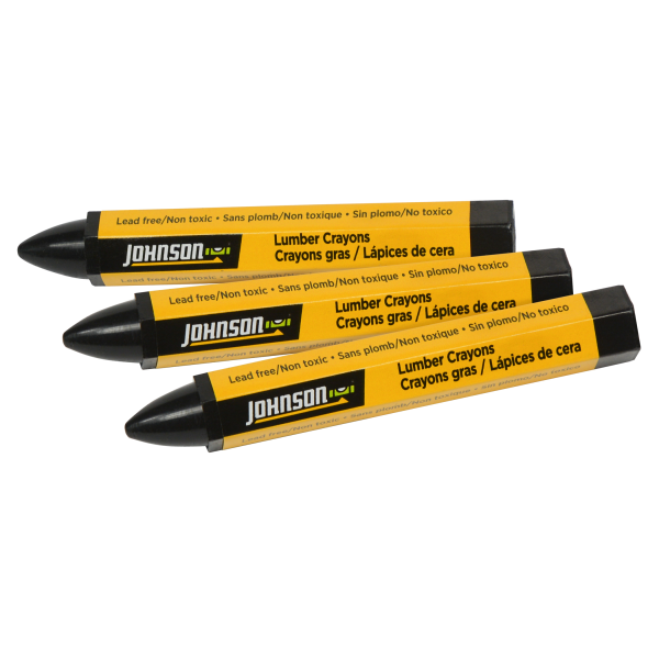 Johnson Level 40-0656 Black Lumber Crayons - 3/Pack