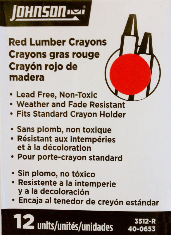 Johnson Level 40-0649 White Lumber Crayons - 3/Pack