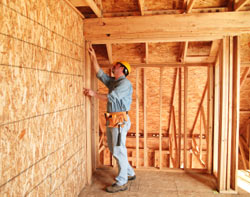 Finishing carpenter fitting door joist