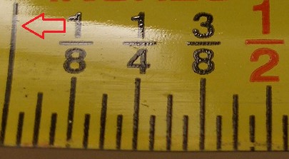 inch tape showing half inch