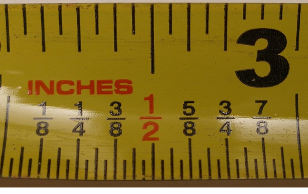 measuring tape showing inch